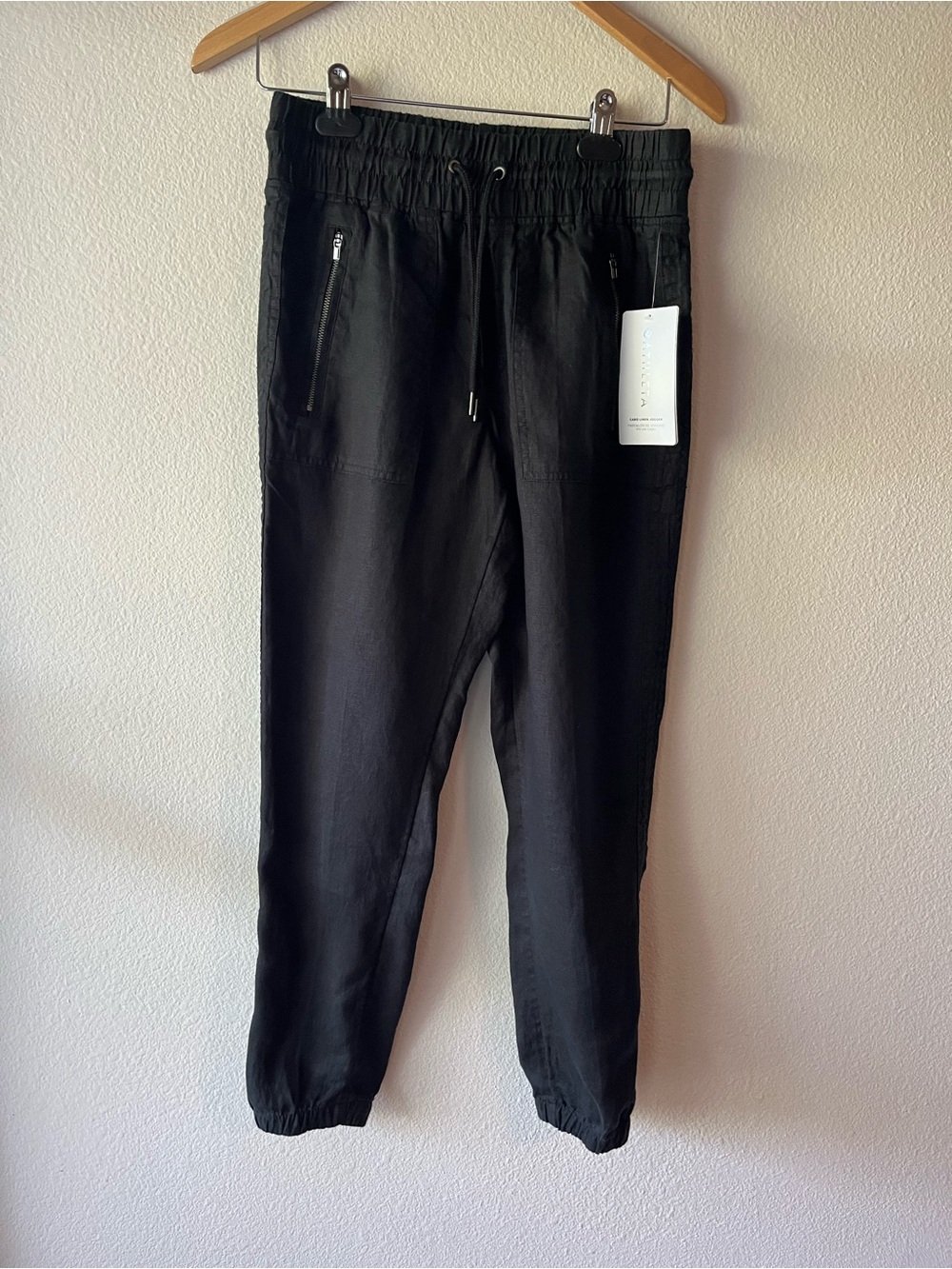 NWT Athleta Cabo Linen Jogger, Black, Size 2 - Picture 2 of 12